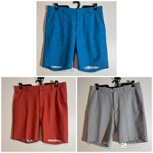 Greg Norman Lot of 3 Men's Size 34 Patterned Athletic Performance Golf Shorts
